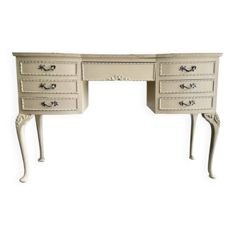 Vintage Dressing Table with Drawers Painted White
