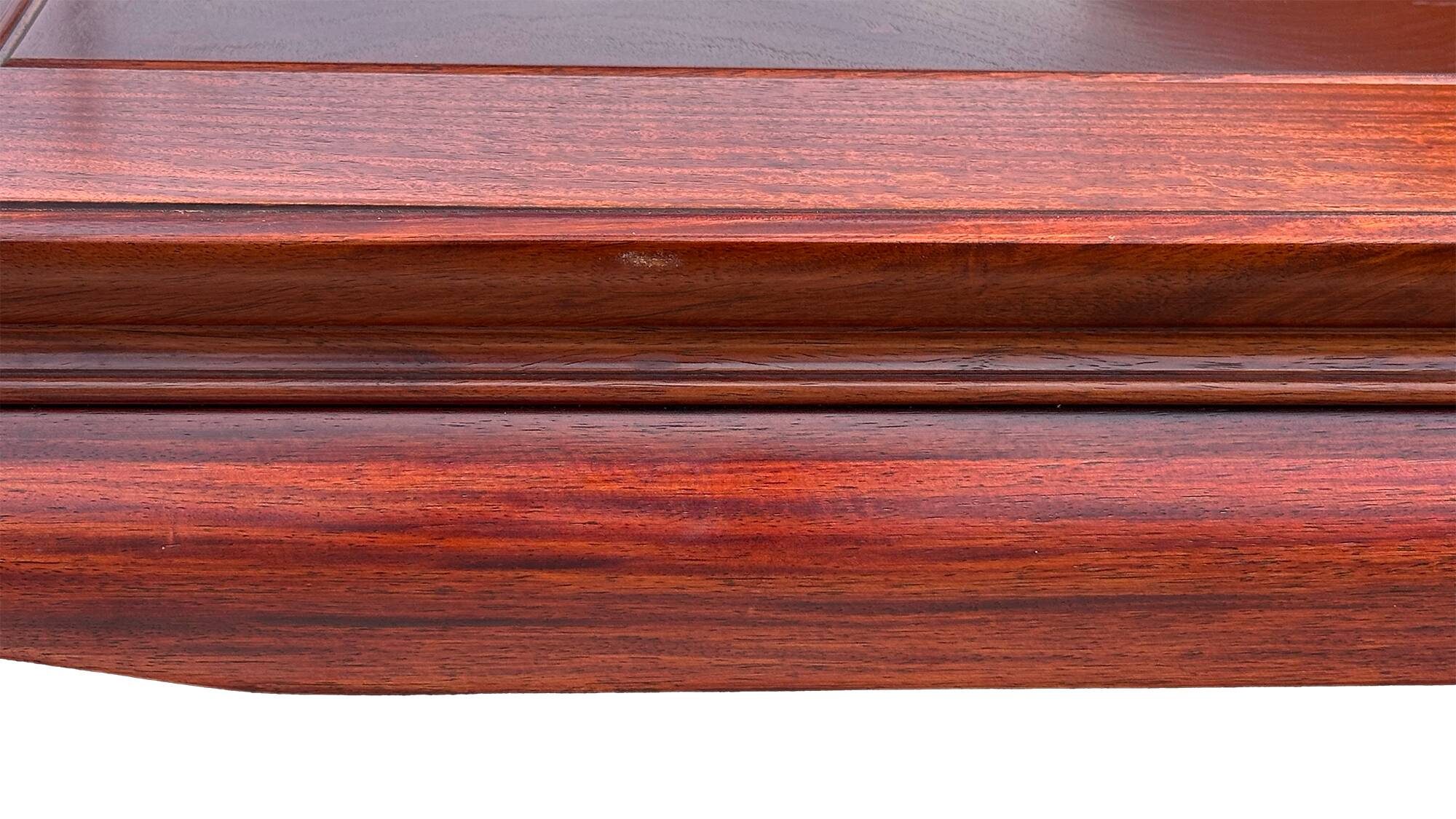 table in natural varnished quince wood