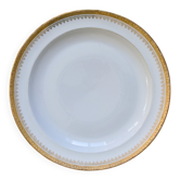 Plat rond à l'or fin en porcelaine de Limoges Peconnet
