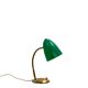 Lampe vintage verte et laiton, 1950