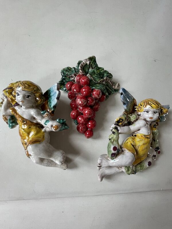 3 Ravissantes céramiques anciennes de Caltagirone