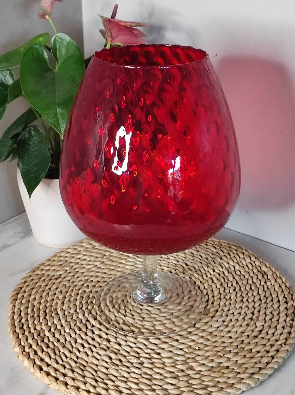 Red vase Empoli Italy 1960