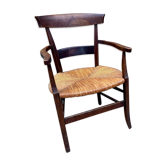 Fauteuil paillé en chêne 1940