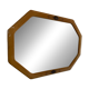 Miroir vintage 1930 Art Déco biseauté octogonal bois stuc - 66 x 45 cm
