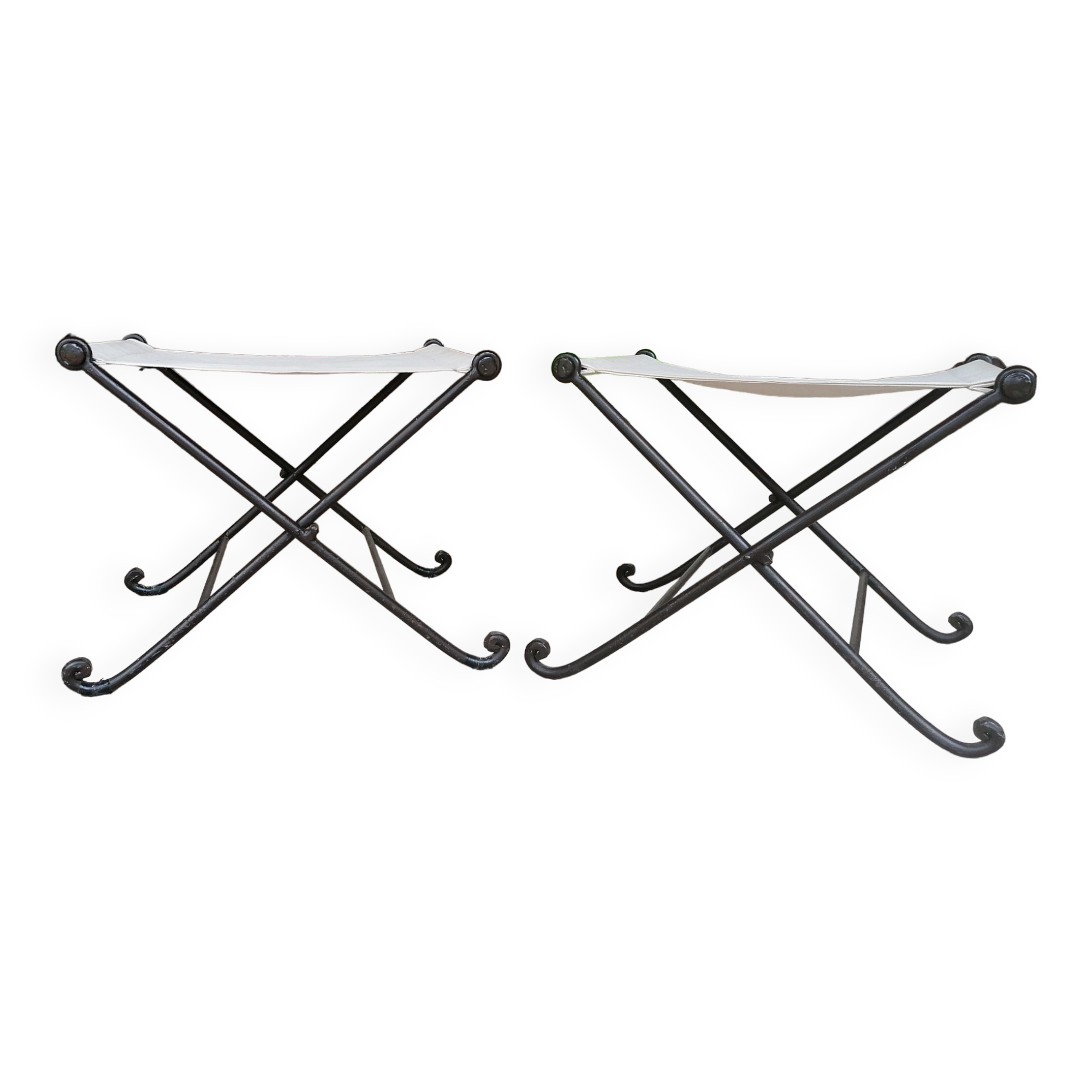 Paire de pliant en fer forge