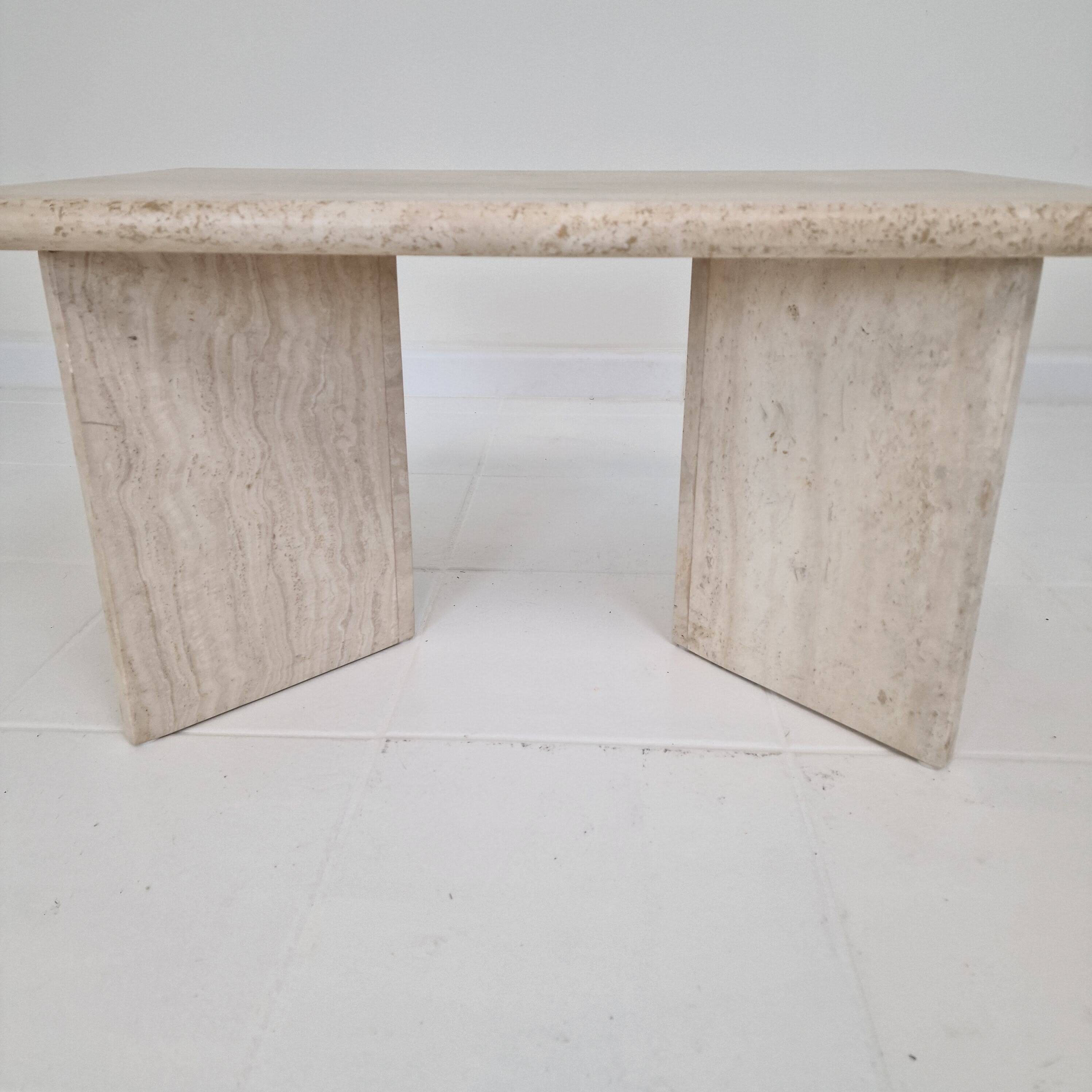 Rectangle Travertine Coffee or Side Table, Italy 1980s