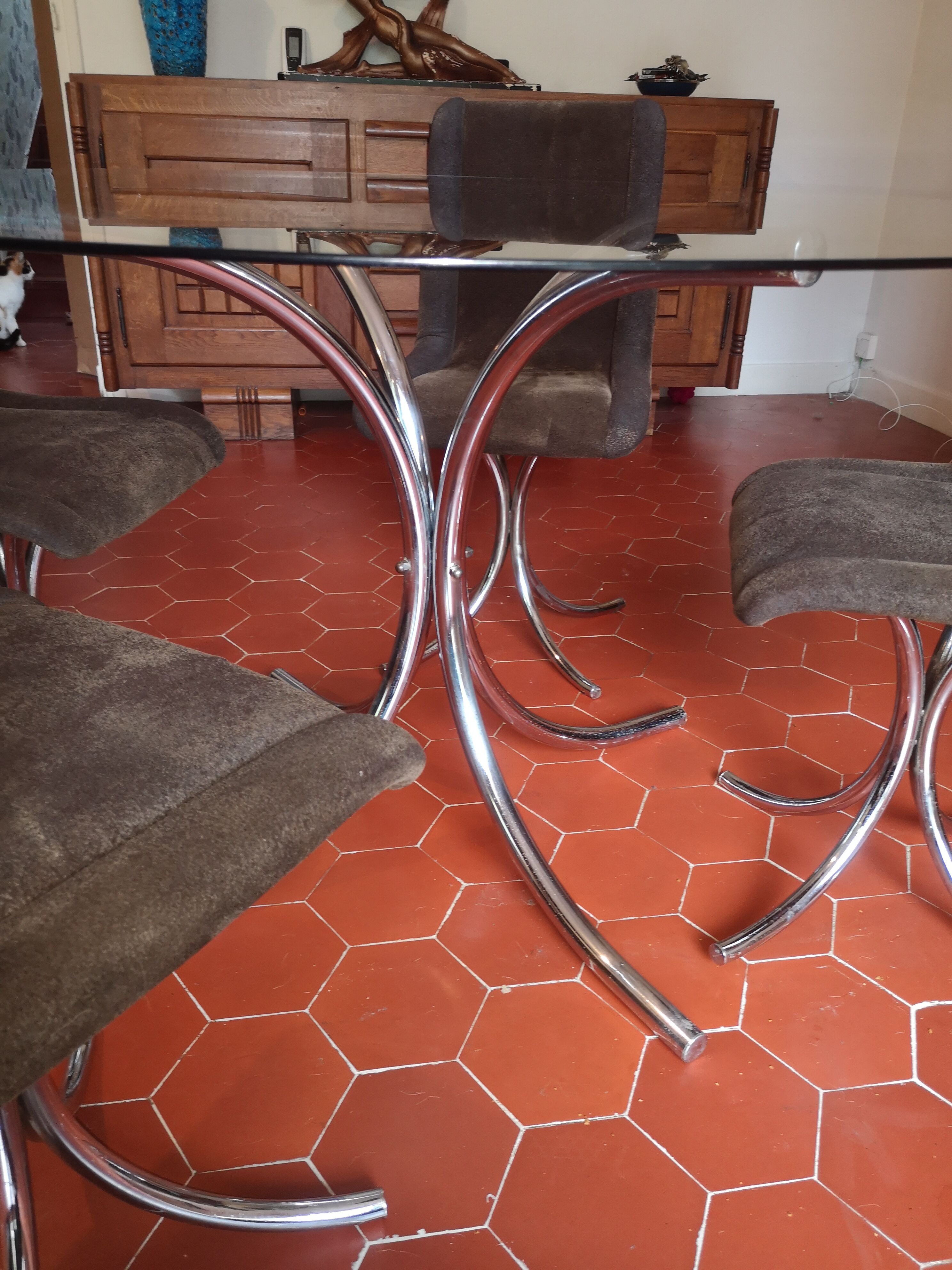 Italian design dining set 70s