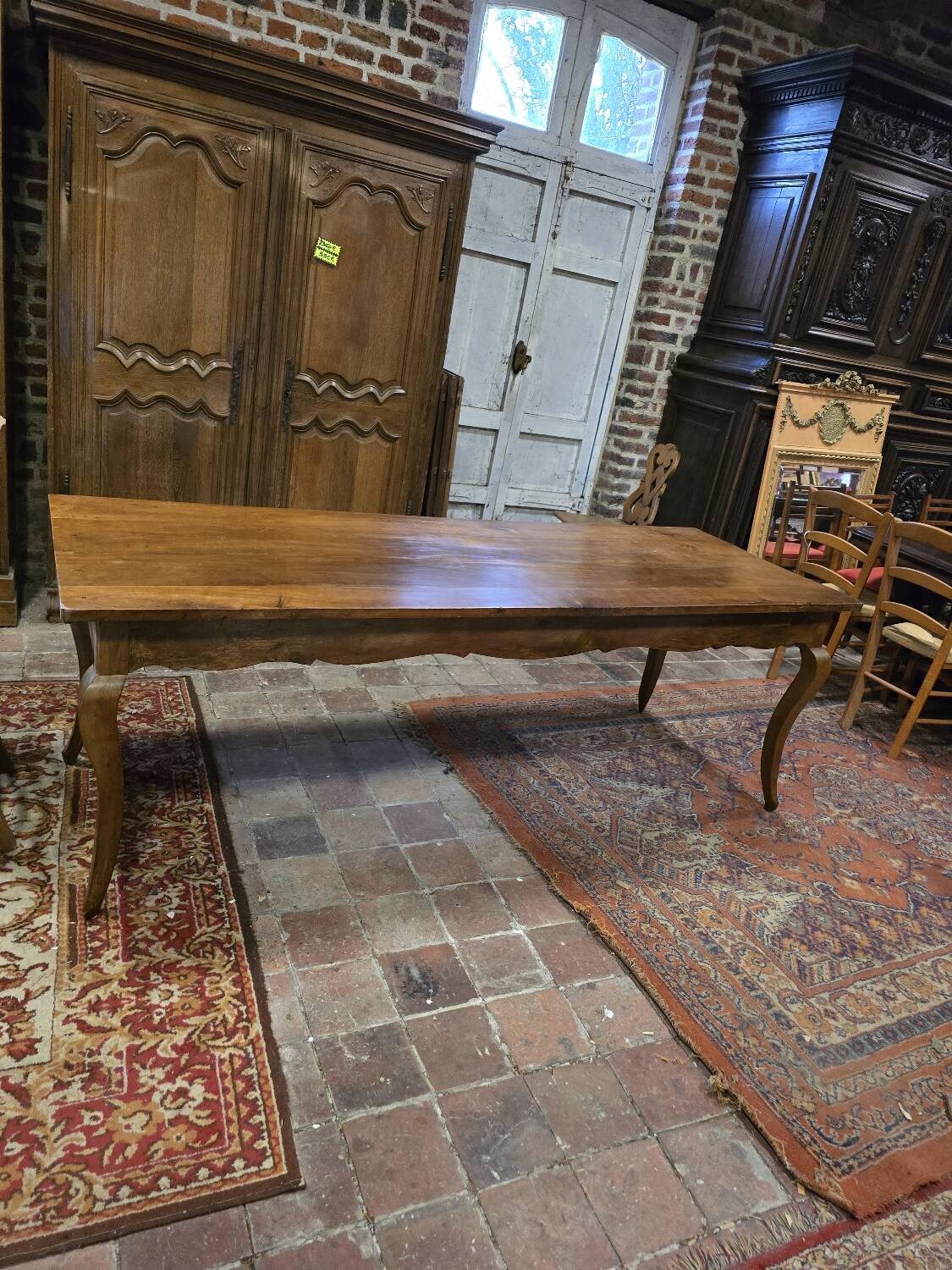 19th century solid cherry wood farmhouse table