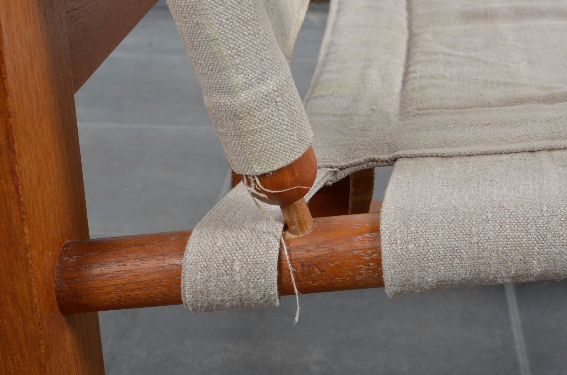 Mid-century mahogany safari chair by Burge Jensen for Bernstorffsminde M-belfabrik