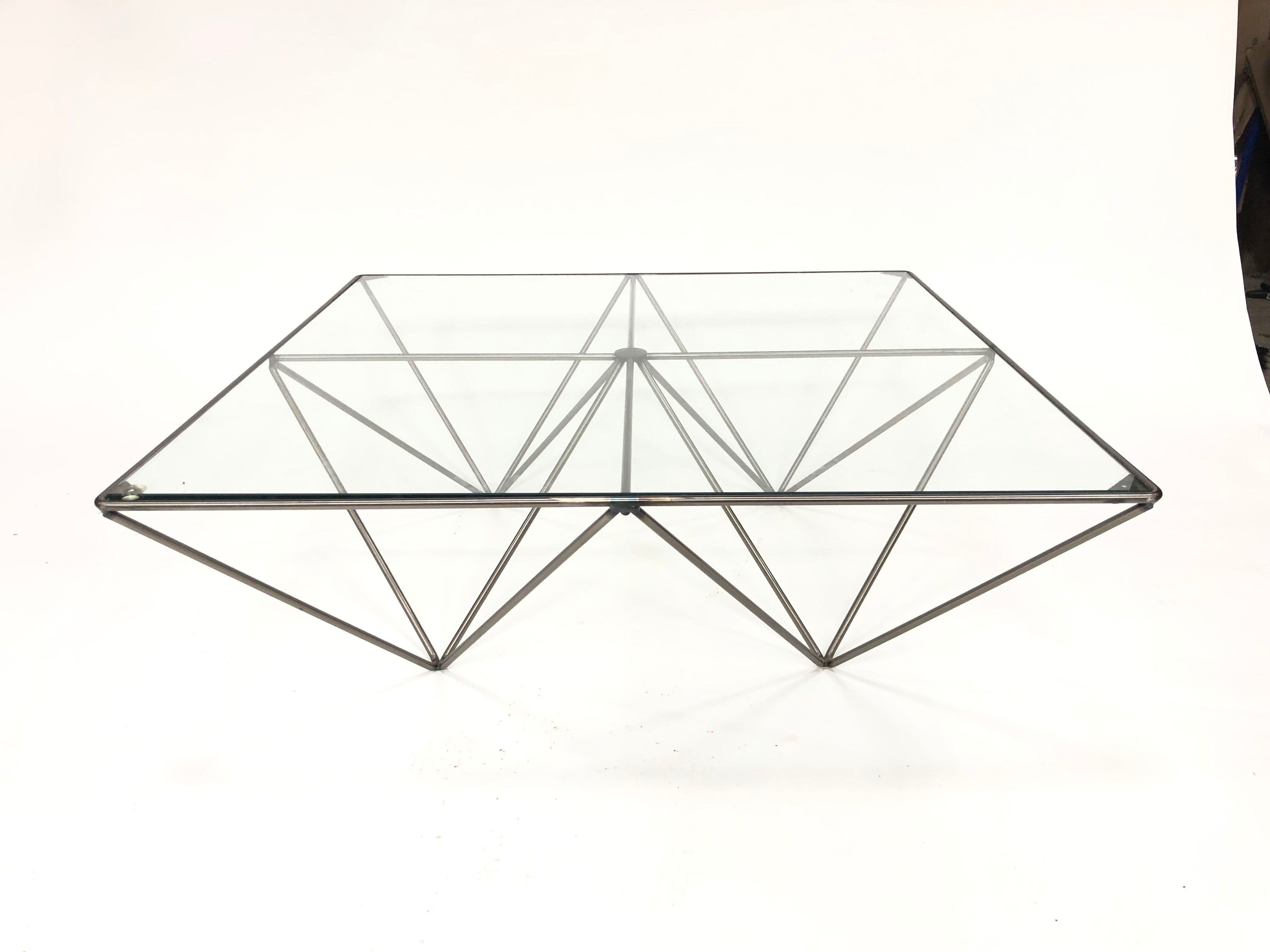 Table low vintage 60s/70s design steel wire