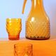 Service verres et carafe ambrée 70s