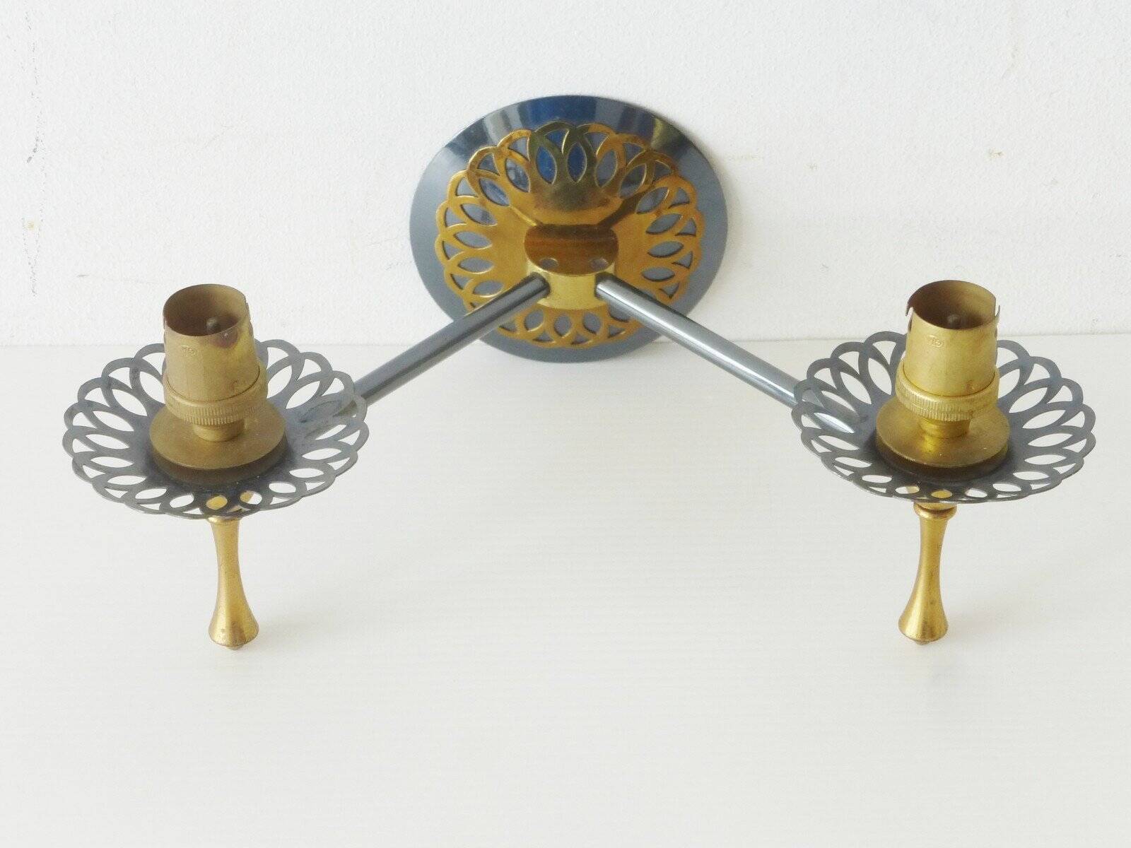 Vintage 1950 collar applique with gun barrel patina.