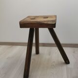 Tabouret bois ancien tripodes