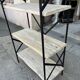 Industrial-style shelf in light wood and cast iron