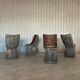 Italian faux bois concrete garden chairs