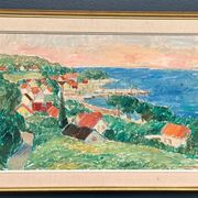 Original Swedish Oil On Panel – “Coastline” By Jon Hedman Dated 73 – Vintage & Framed – 70 × 51 Cm (27.6" × 20.1")