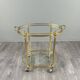 Rolling Table Cart in Brass and Glass, 20th Century