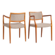 Ensemble de 2 fauteuils danois Niels O. Møller 65, design du XXe siècle