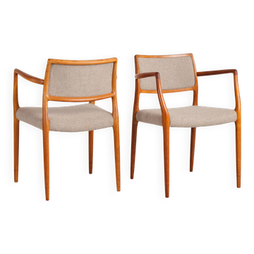Ensemble de 2 fauteuils danois Niels O. Møller 65, design du XXe siècle