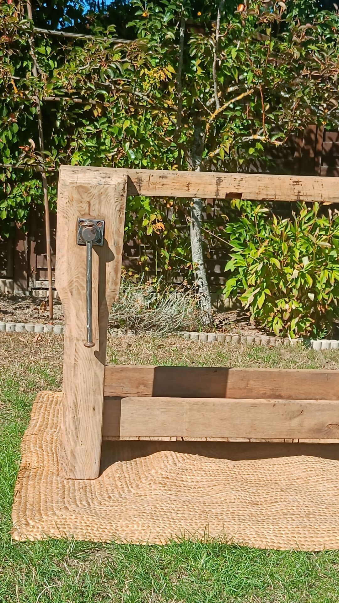 Old workshop bench in solid oak