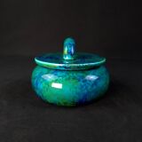 Paul milet (1870-1950) sèvres, turquoise blue bonbonnière, art deco period