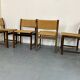 Chaises rustiques modernistes en bois et corde de papier, années 1970, lot de 6