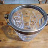 Crystal and Silver Metal Ice Bucket