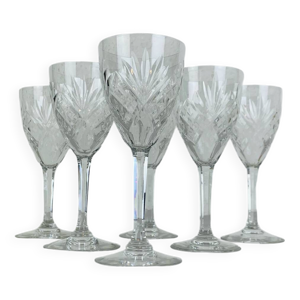 6 verres à pied modèle - cristal saint