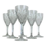 6 Chantilly model stemmed glasses from Saint Louis, crystal, wine or port