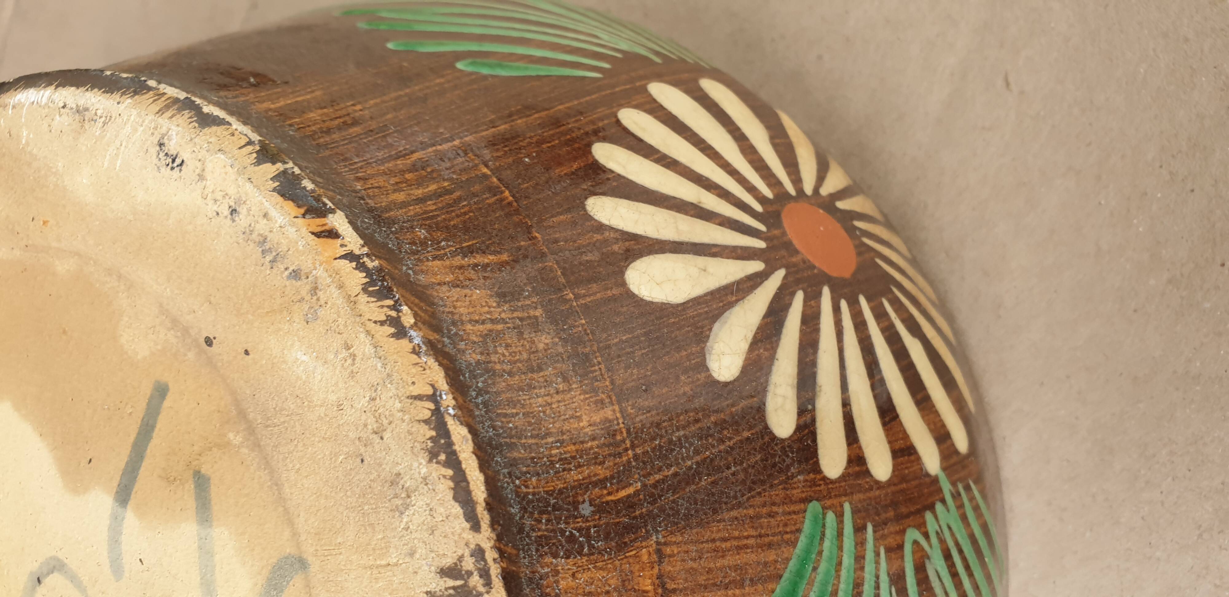 Glazed terracotta salad bowl