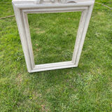 Putty gray wood mirror