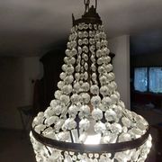 Crystal and Brass Hot Air Balloon Tassel Chandelier