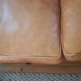 Tawny leather canape