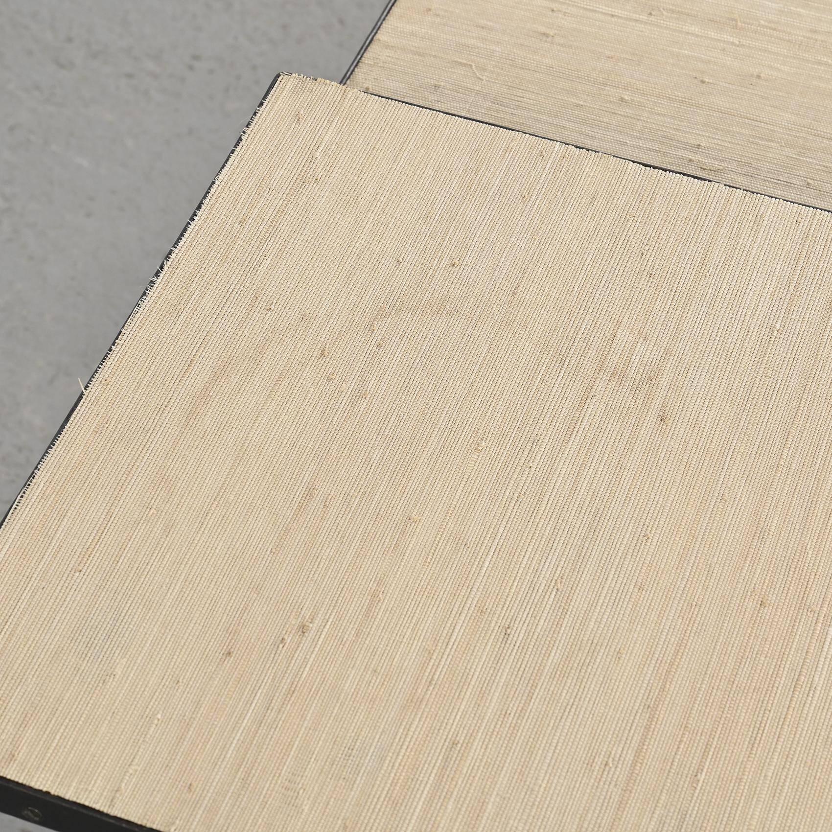 Set of 3 nesting tables in black lacquered metal, circa 1960