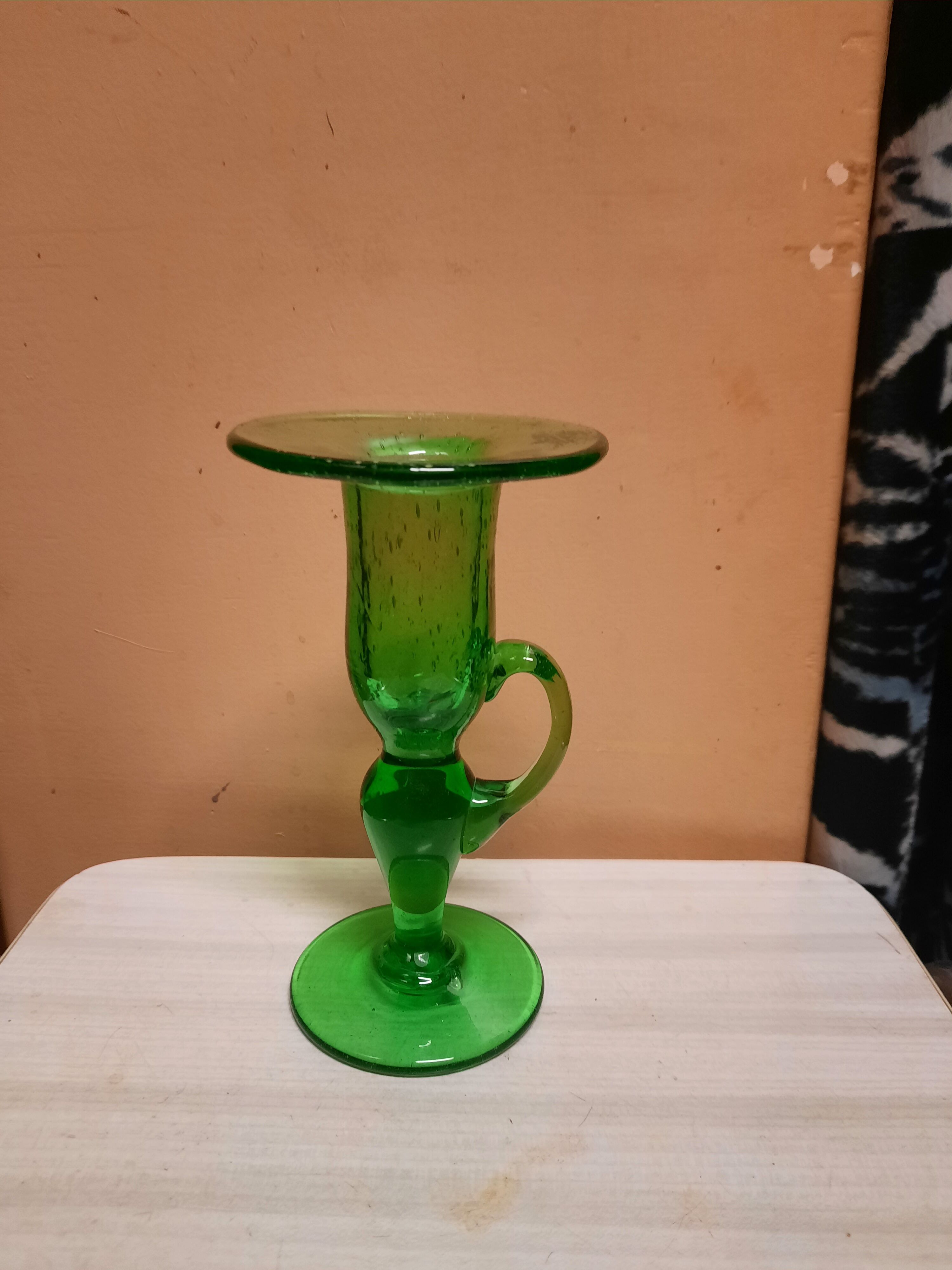 Biot glass candle holder