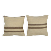Set of 2 vintage kilim cushion covers 41x41 cm