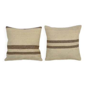 Set of 2 vintage kilim cushion covers 41x41 cm
