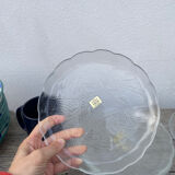 6 transparent dessert plates with a country design by Arcoroc