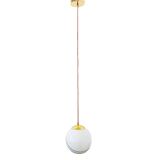 Lampe boule vintage hollywood regency en verre de lait doré