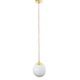 Vintage hollywood regency ball lamp in milk glass gold