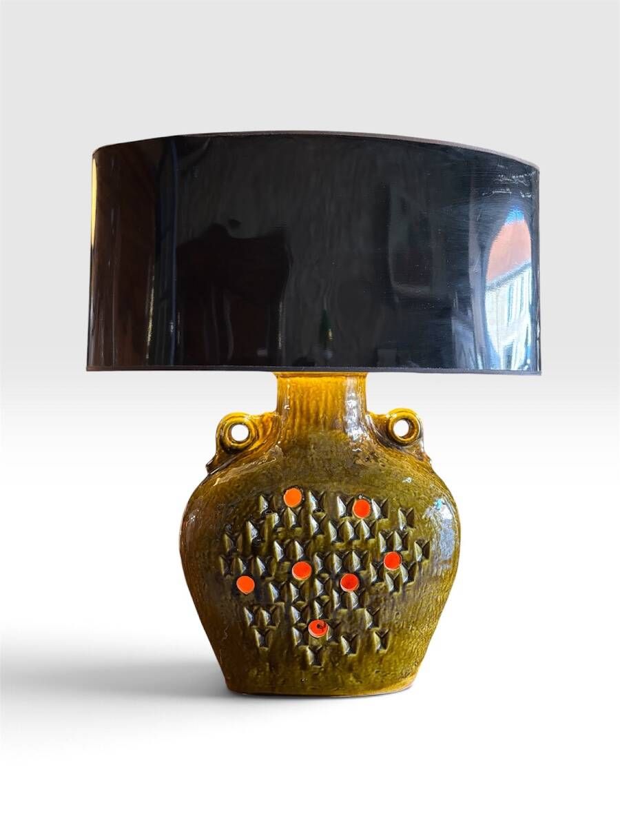 Large Ceramic Lamp Fat Lava (1960s-1970s)