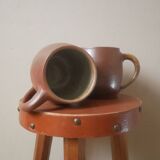Vintage stoneware ceramic mugs handcrafted Scandinavian country decoration tea cups