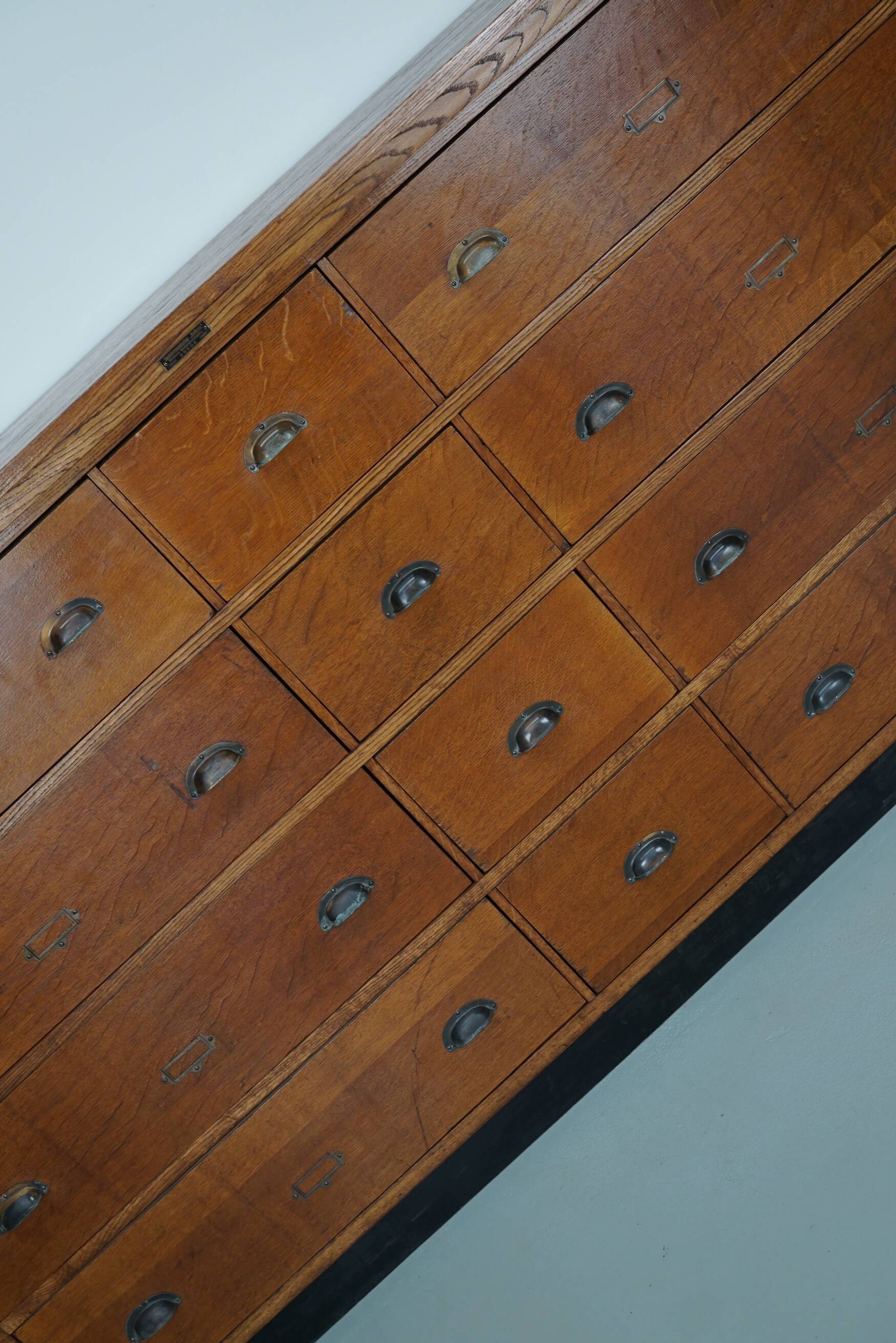Large dutch oak apothecary cabinet, 1930s