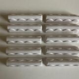 Set of 10 knife holders festoons in glazed clay Pierre Motton in Gien 1960