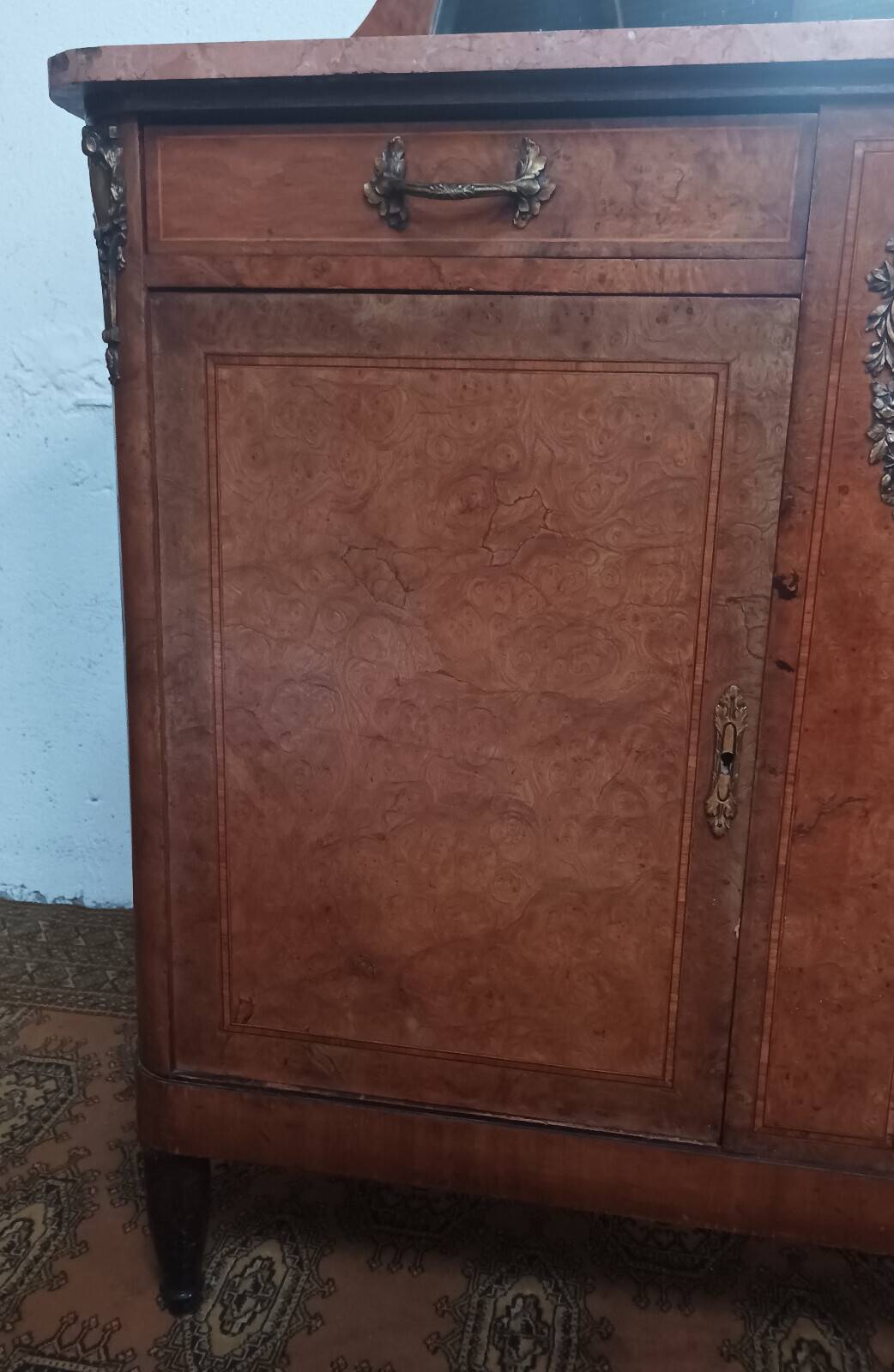 Art Deco walnut burl buffet