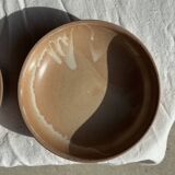 11 assiettes creuses artisanales vintage en grès mat