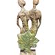 Sculpture of a man and a woman in spelter, signed Patsoglou