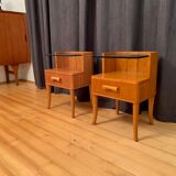 A pair of bedside tables by Axel Larsson, Bodafors, Sweden, 1940s.