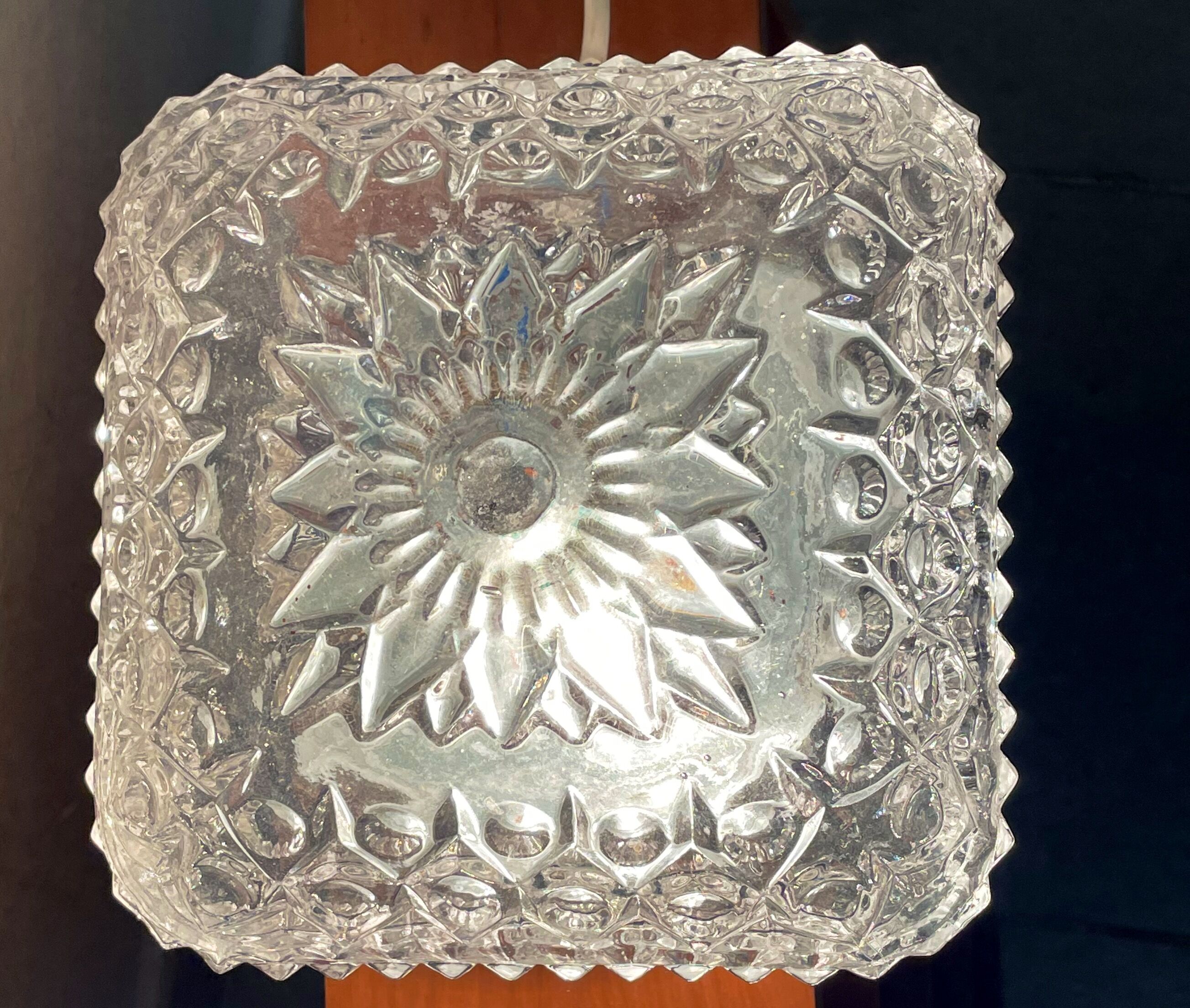 Vintage molded glass ceiling lamp