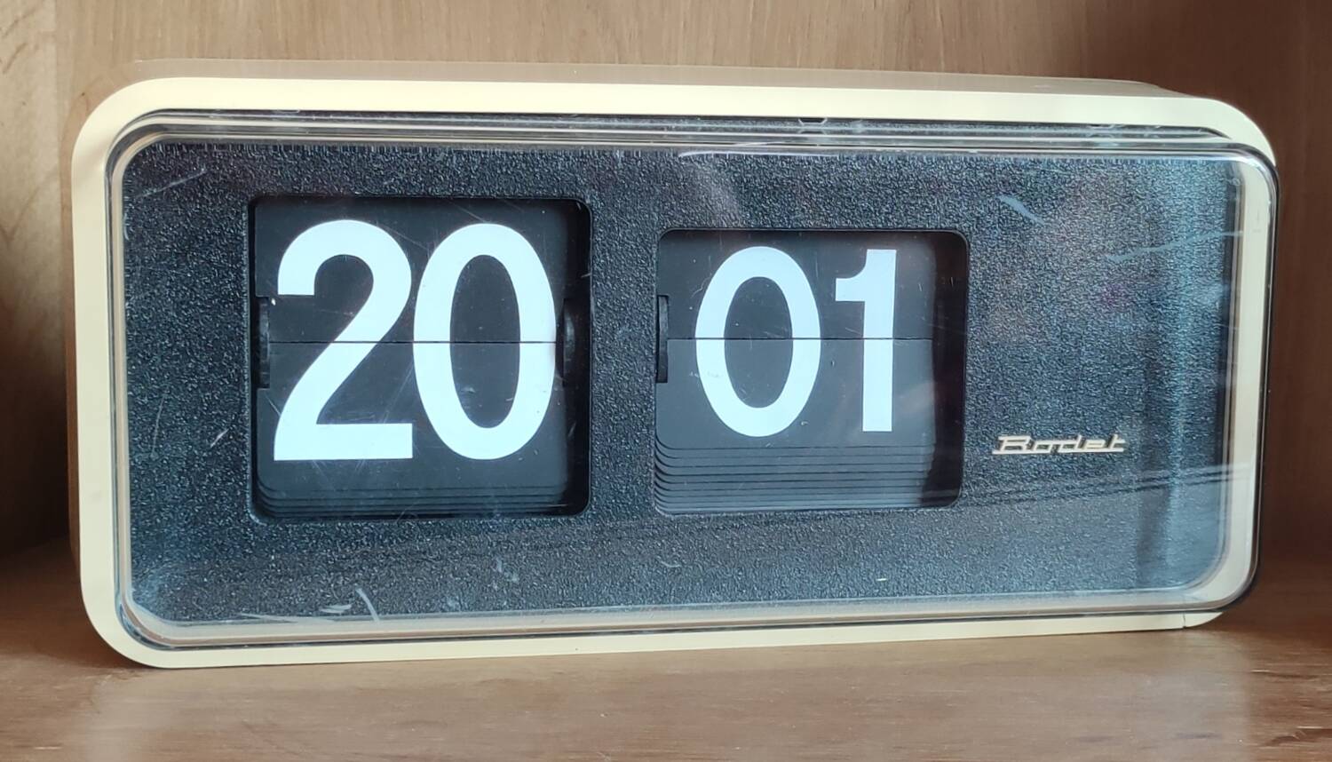 Old vintage Bodet clock with slats